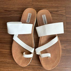 Steve Madden White Abia Sandals Size 10